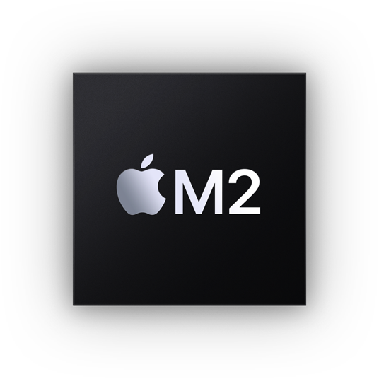 Apple M2 chip on a white background